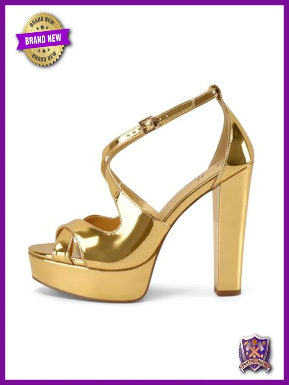 Chunky Block High Heel Platform Sandals Peep Toe Crisscross Strappy Ankle Strap